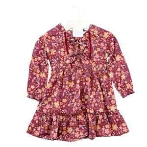 NWT Nanette Kids Floral Dress with Scrunchie 4